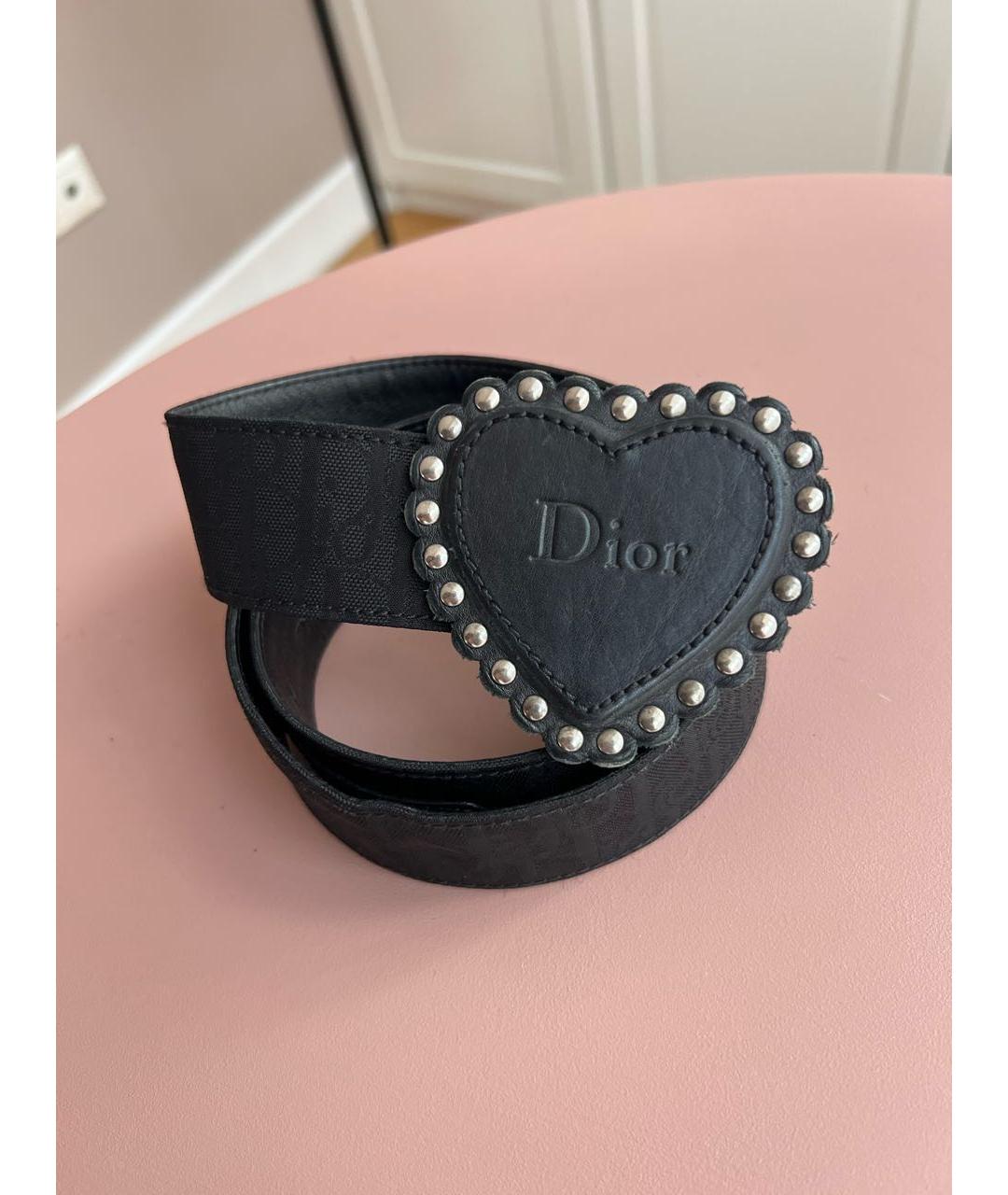 CHRISTIAN DIOR Черный кожаный ремень, фото 2