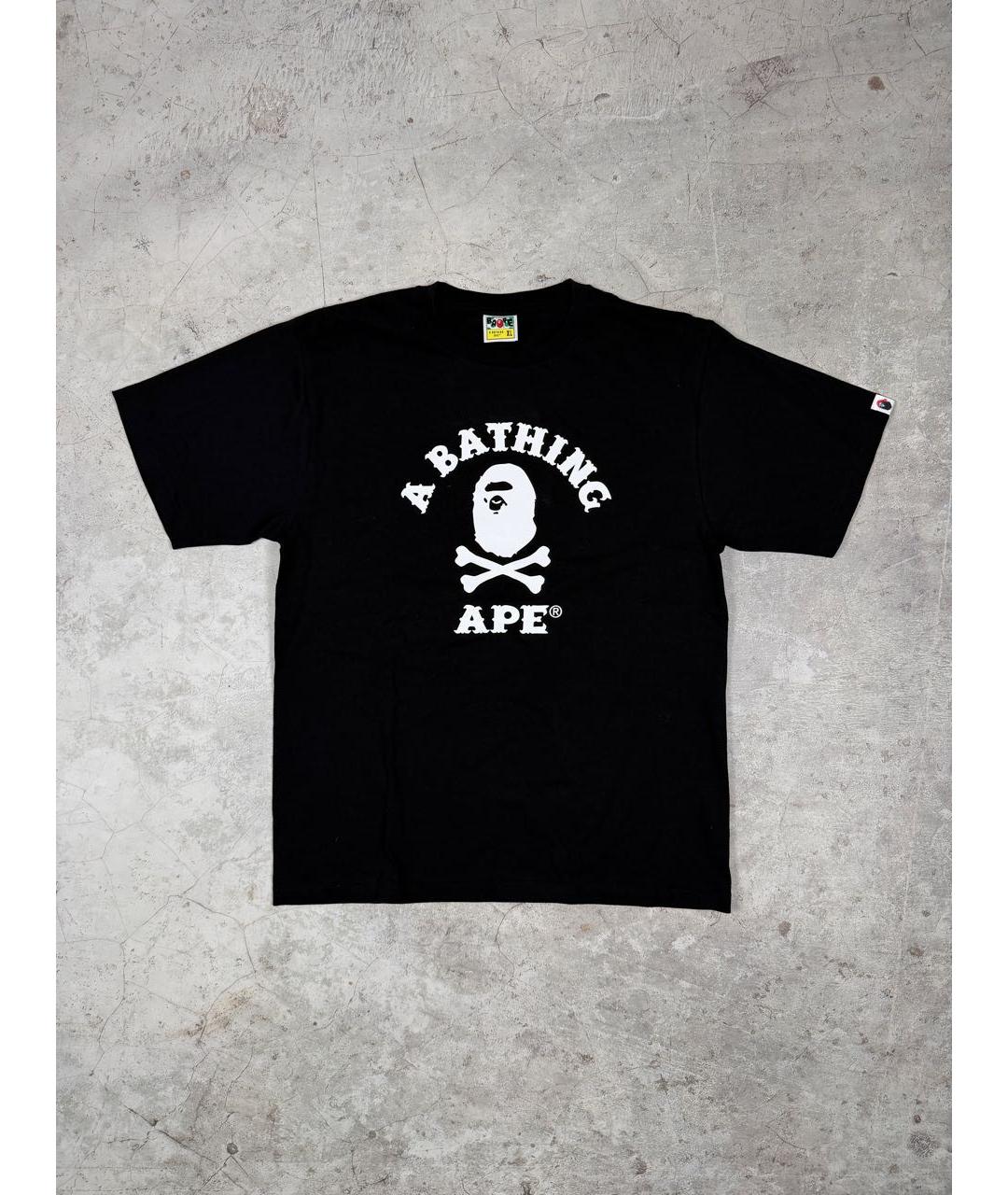 A BATHING APE Черная хлопковая футболка, фото 9