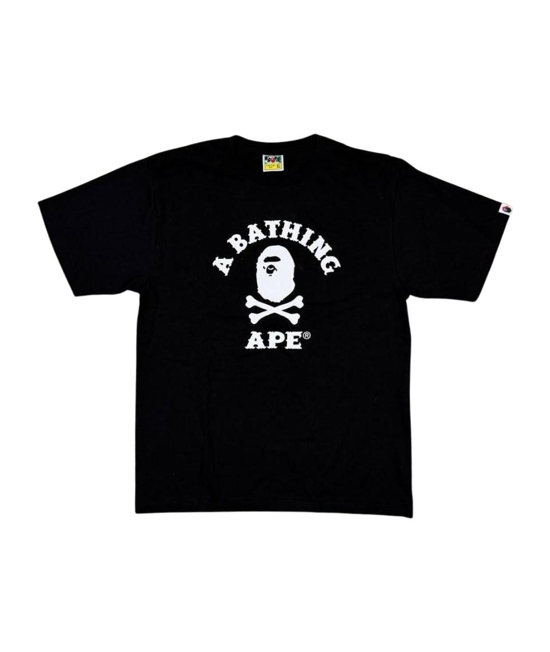 A BATHING APE Черная хлопковая футболка, фото 1