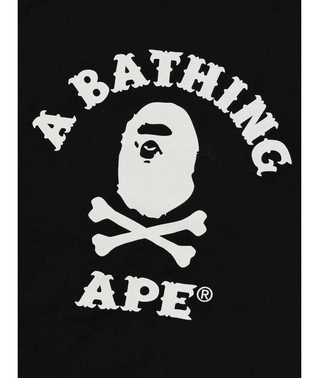 A BATHING APE Черная хлопковая футболка, фото 2