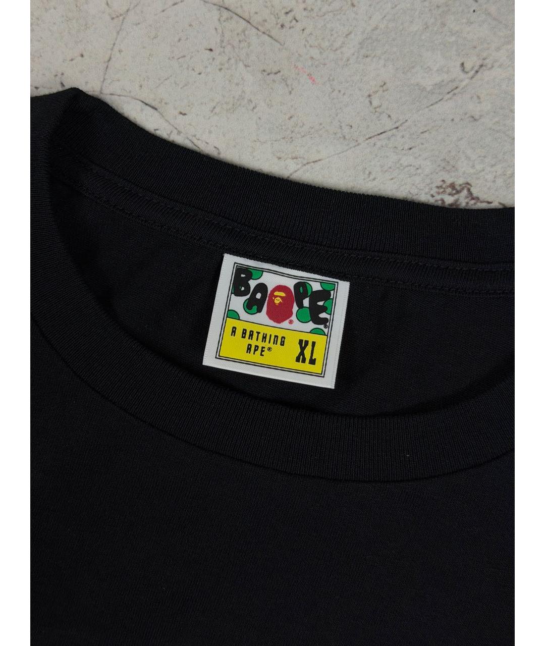 A BATHING APE Черная хлопковая футболка, фото 6
