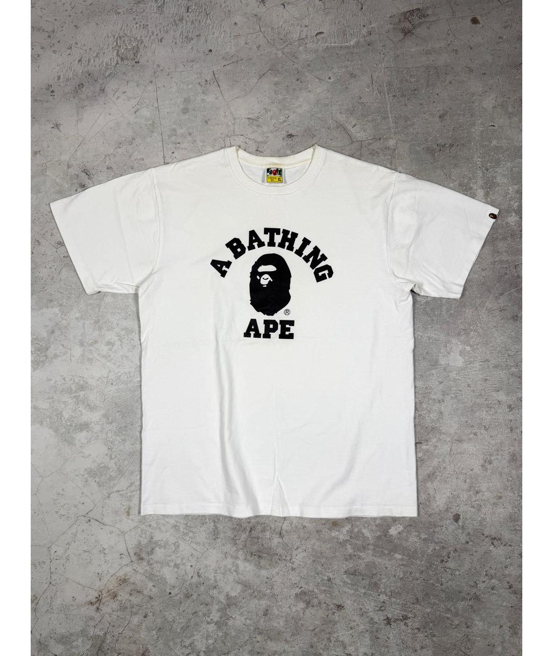 A BATHING APE Белая хлопковая футболка, фото 9