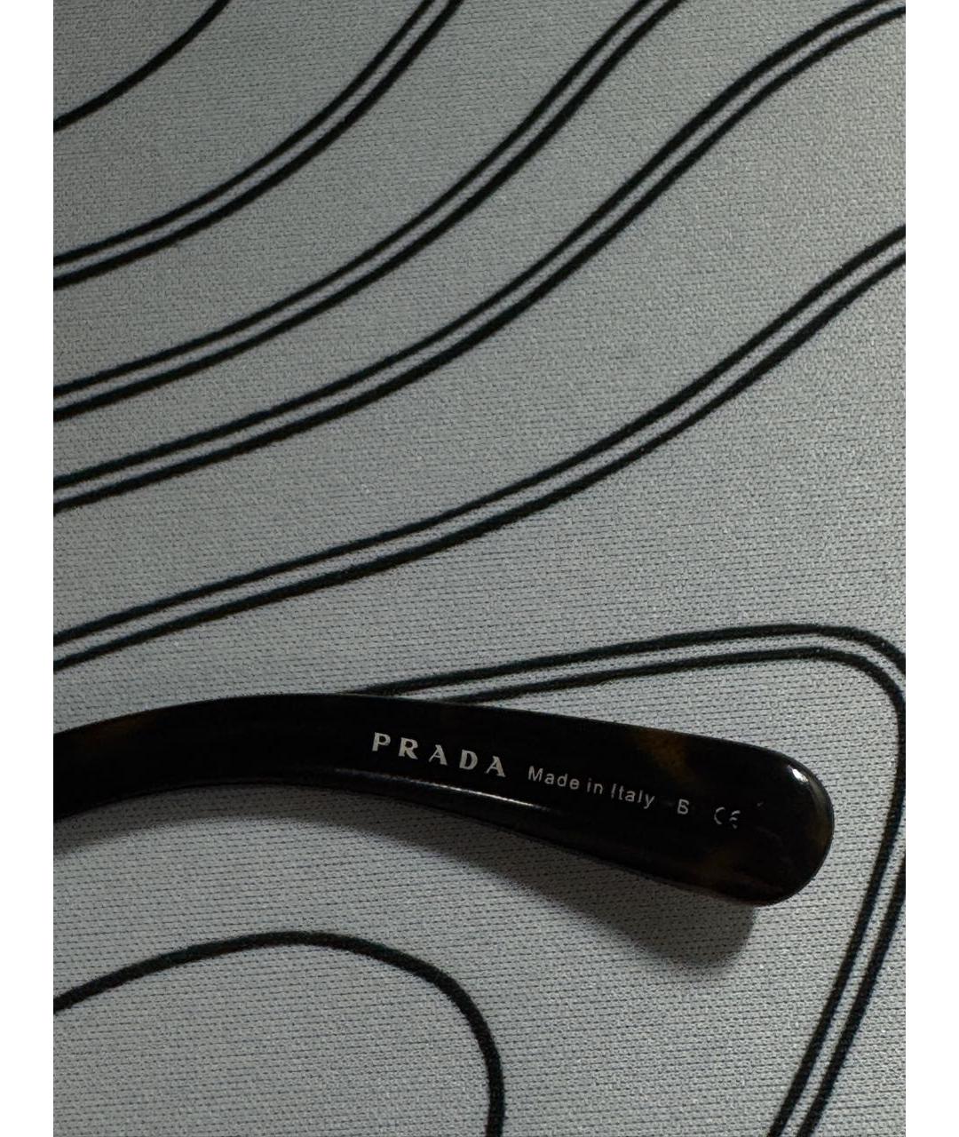 PRADA Коричневые пластиковые солнцезащитные очки, фото 5