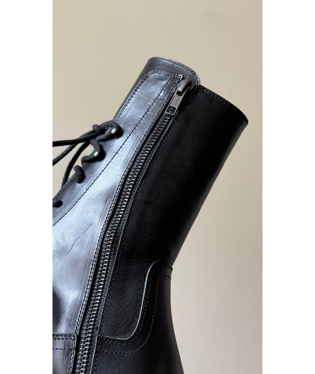 ANN DEMEULEMEESTER Черные кожаные ботинки, фото 5