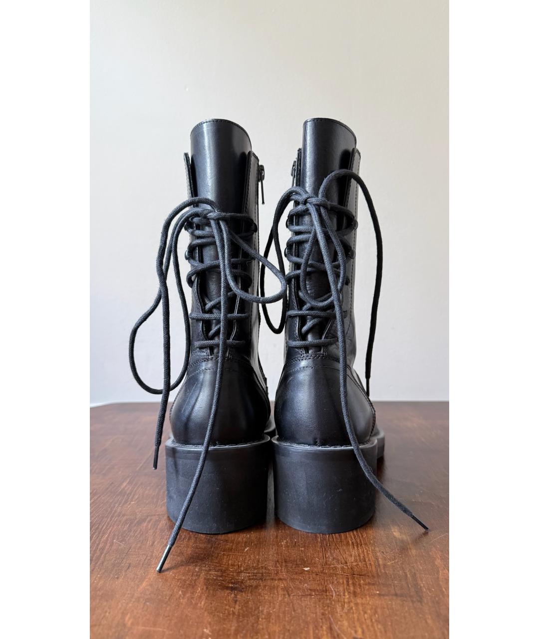 ANN DEMEULEMEESTER Черные кожаные ботинки, фото 3