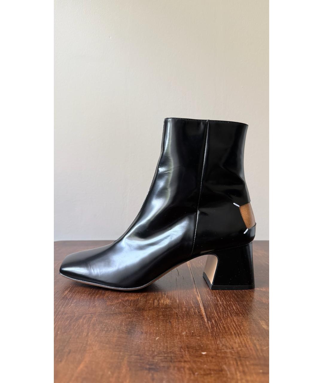 MAISON MARGIELA Черные кожаные ботильоны, фото 8