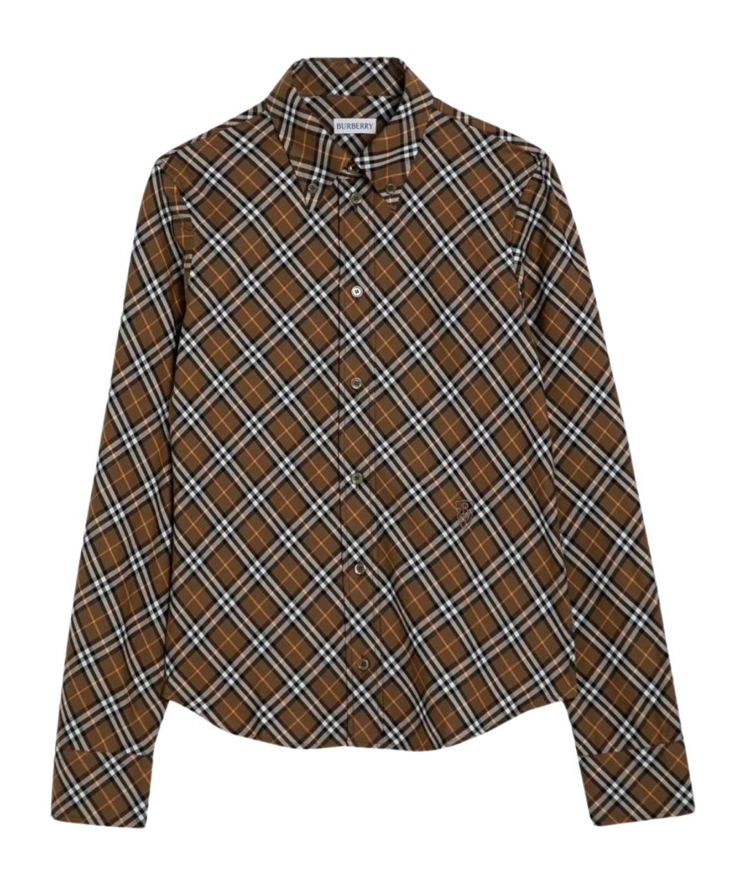BURBERRY Коричневая хлопковая рубашка, фото 1