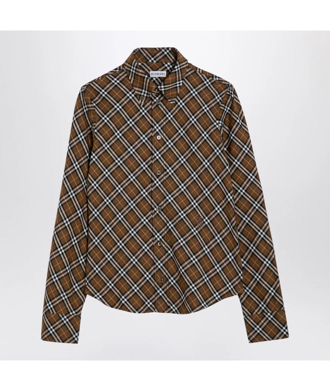 BURBERRY Коричневая хлопковая рубашка, фото 3
