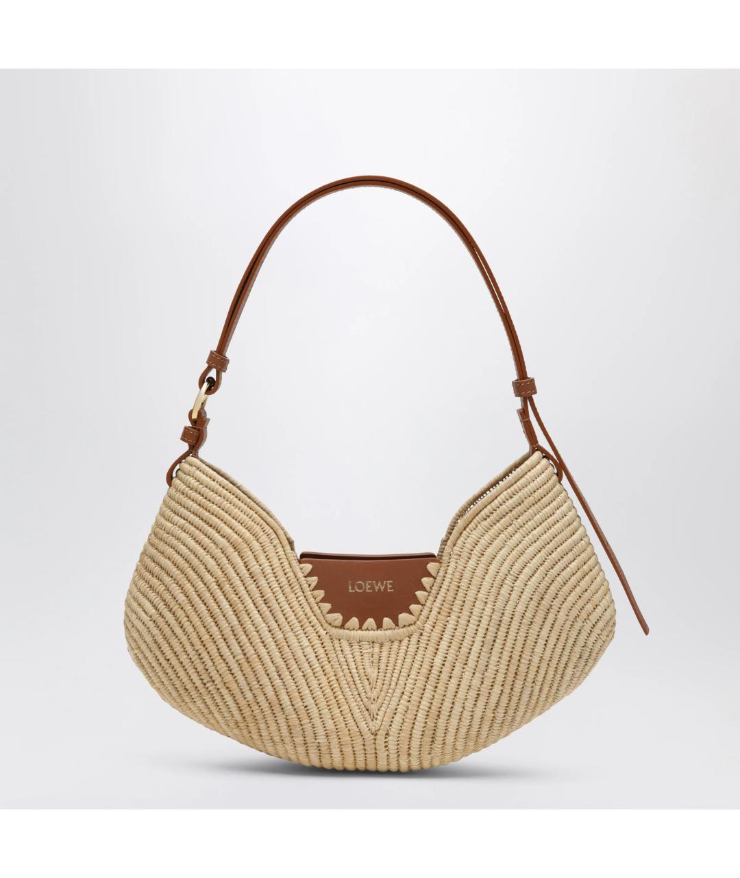 LOEWE Бежевая рафия сумка через плечо, фото 3