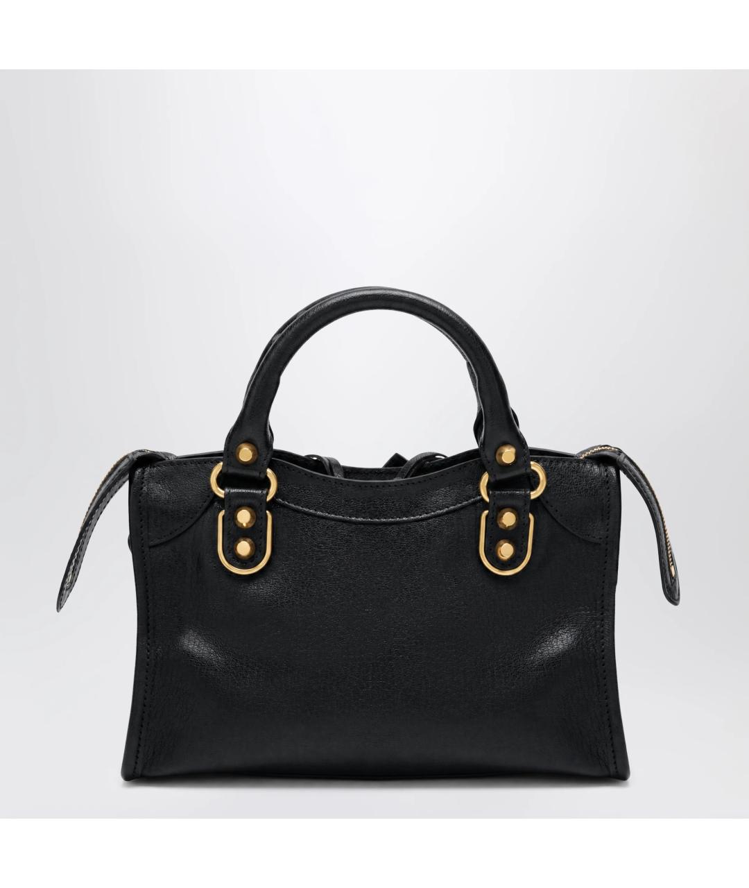 BALENCIAGA Черная кожаная сумка тоут, фото 2