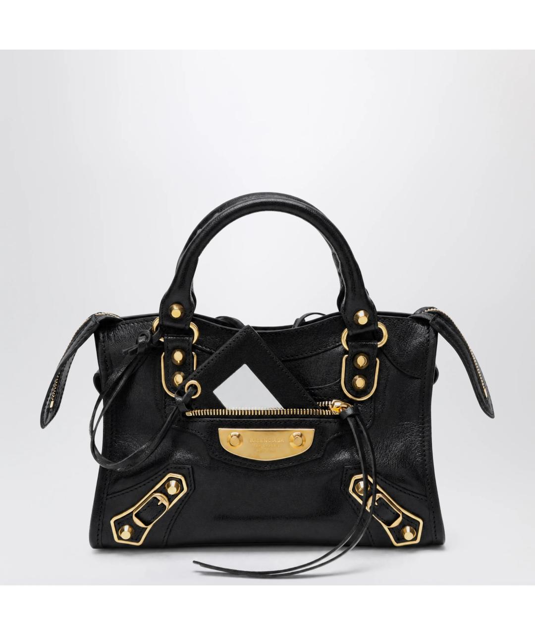 BALENCIAGA Черная кожаная сумка тоут, фото 3