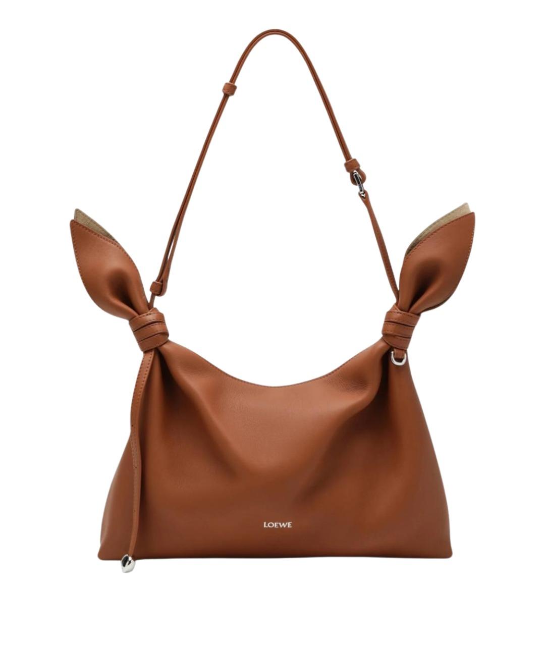 LOEWE Коричневая кожаная сумка через плечо, фото 1