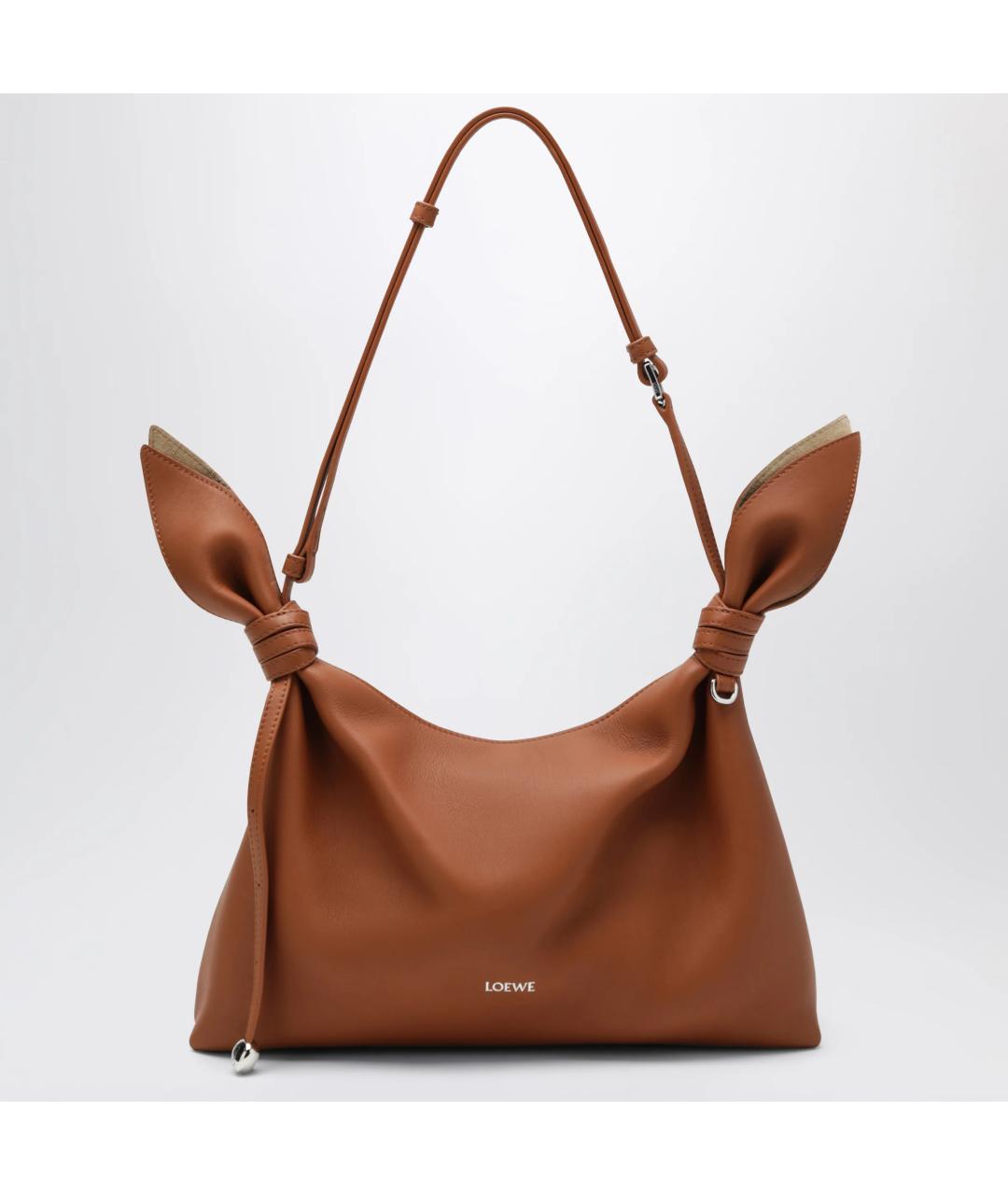 LOEWE Коричневая кожаная сумка через плечо, фото 3