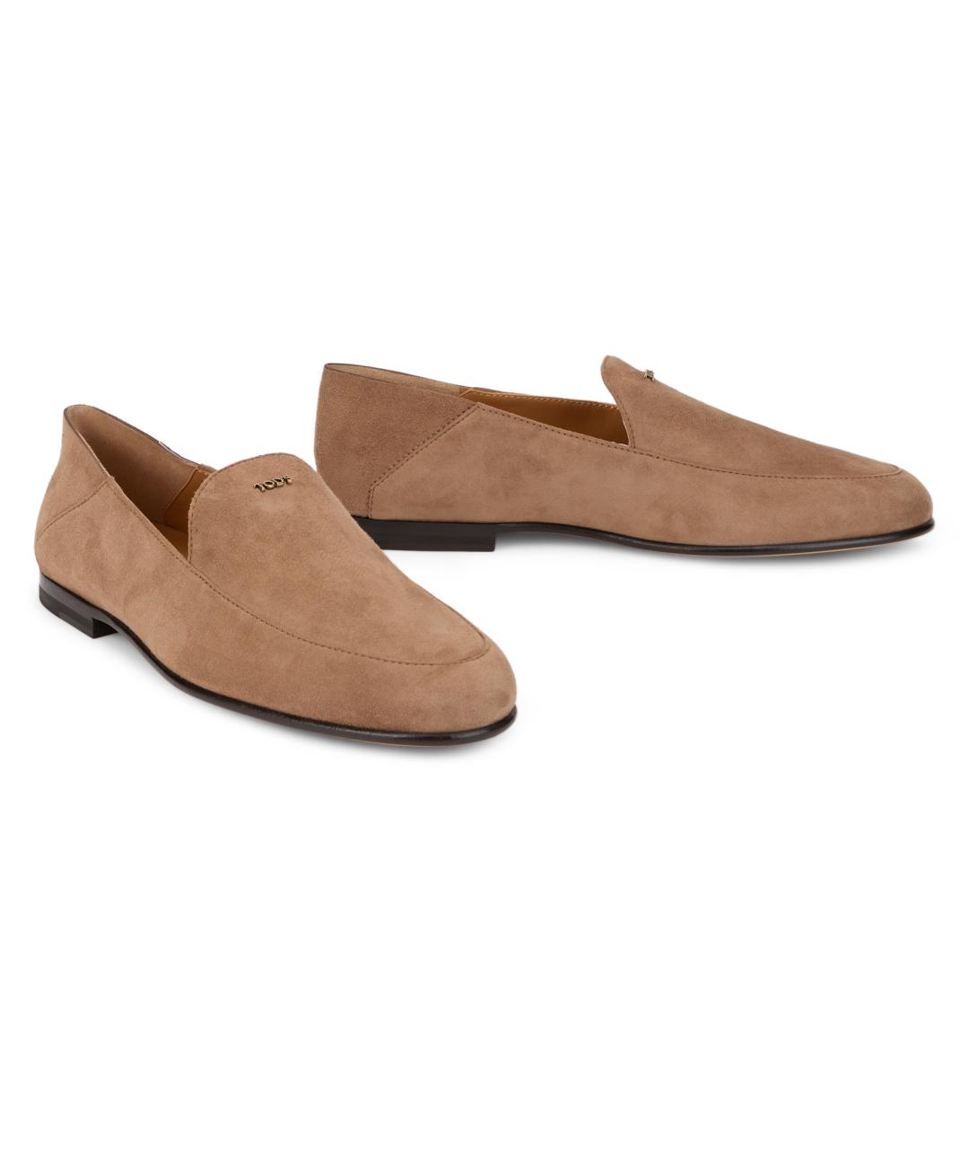 TOD'S Бежевые кожаные лоферы, фото 2