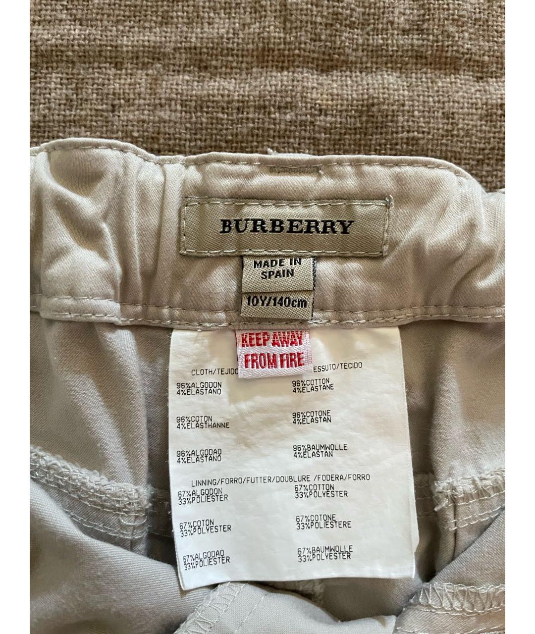 BURBERRY Бежевая хлопковая юбка, фото 5