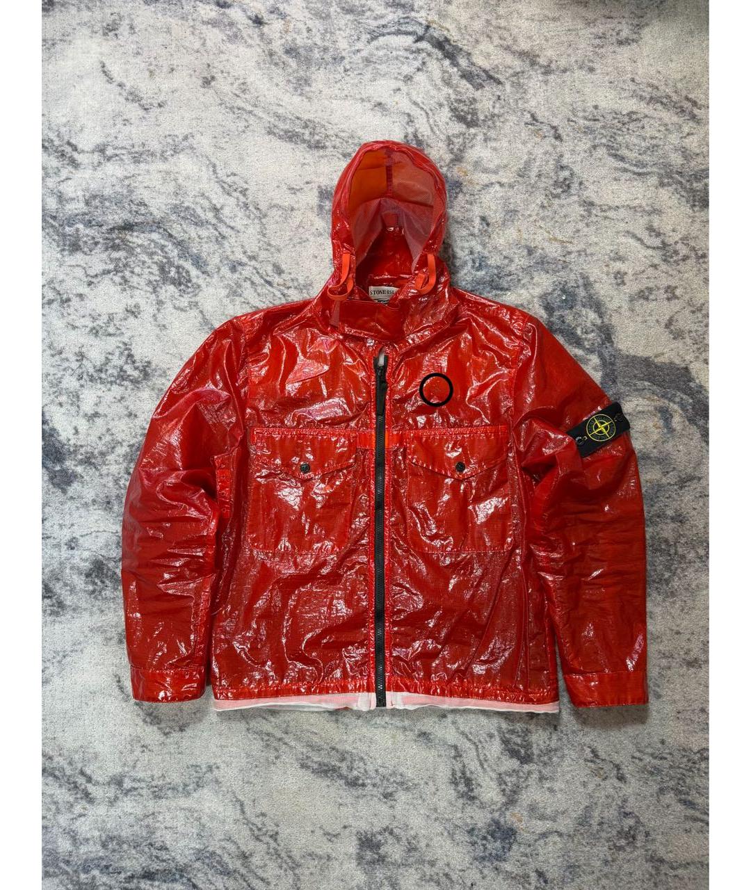 STONE ISLAND Красная полиуретановая куртка, фото 5