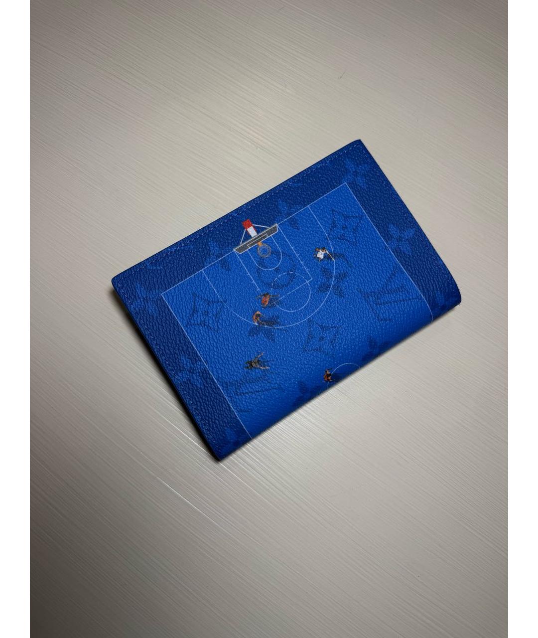 LOUIS VUITTON Синий кожаный кардхолдер, фото 5