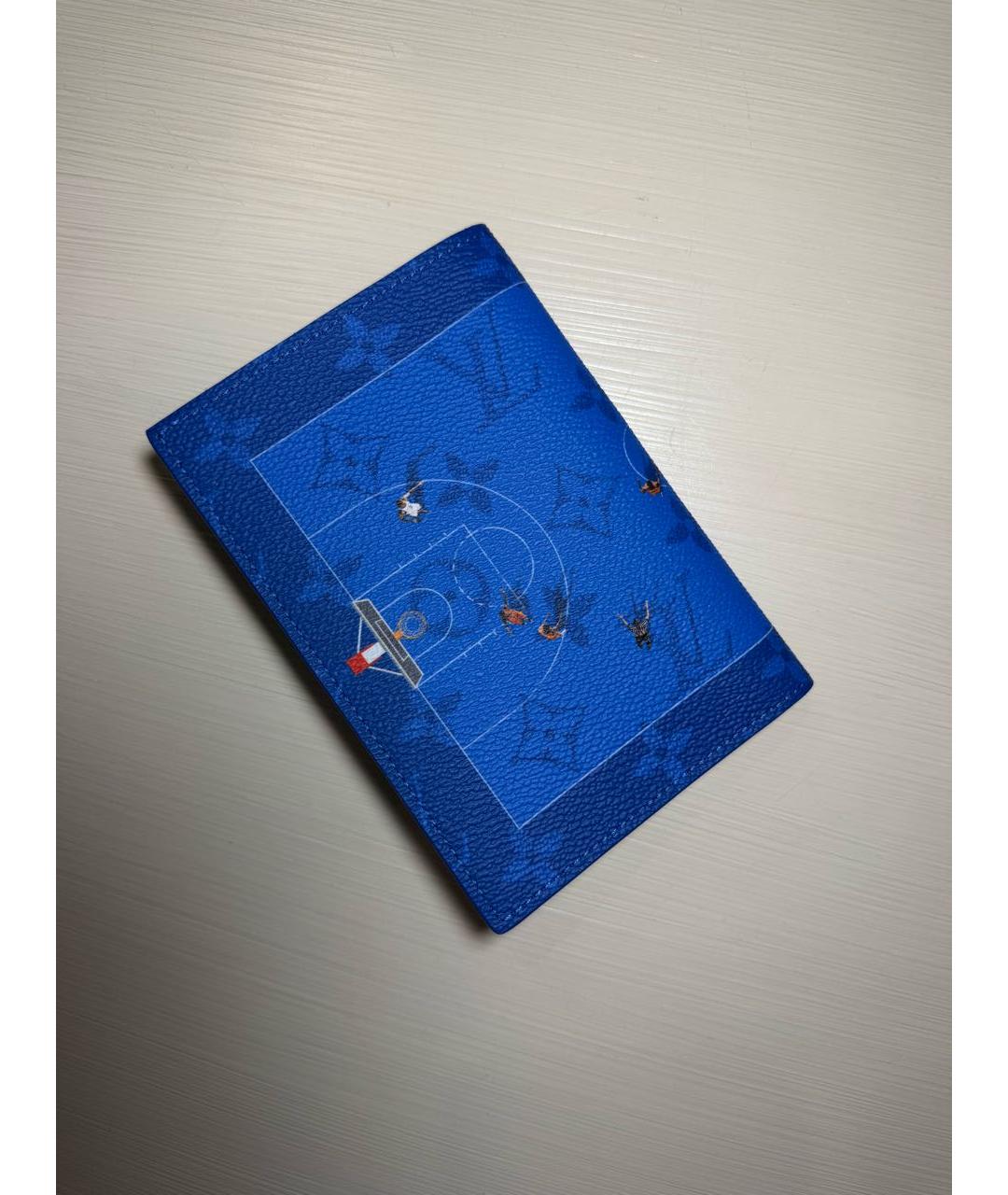 LOUIS VUITTON Синий кожаный кардхолдер, фото 4