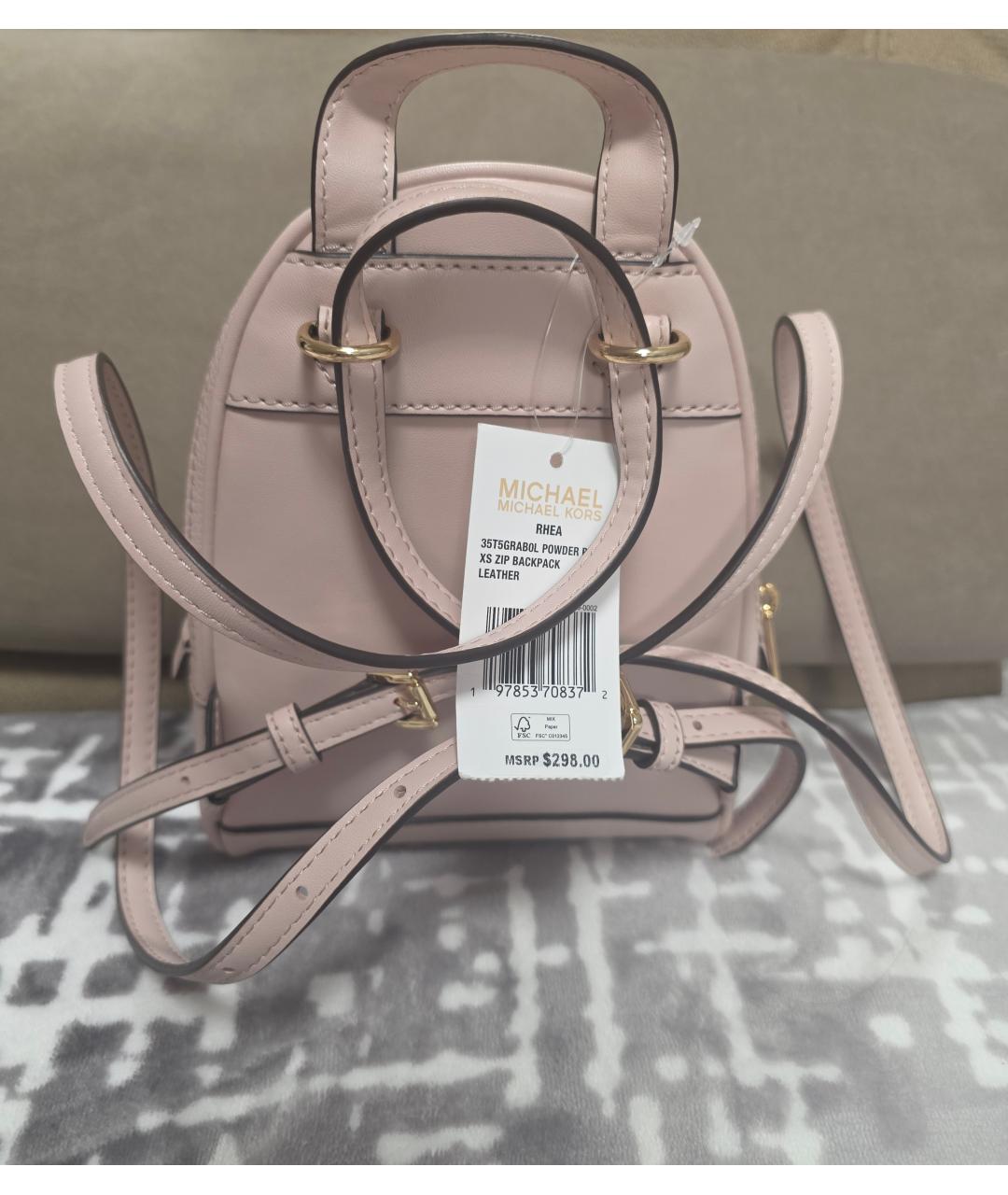 MICHAEL KORS Розовый кожаный рюкзак, фото 9