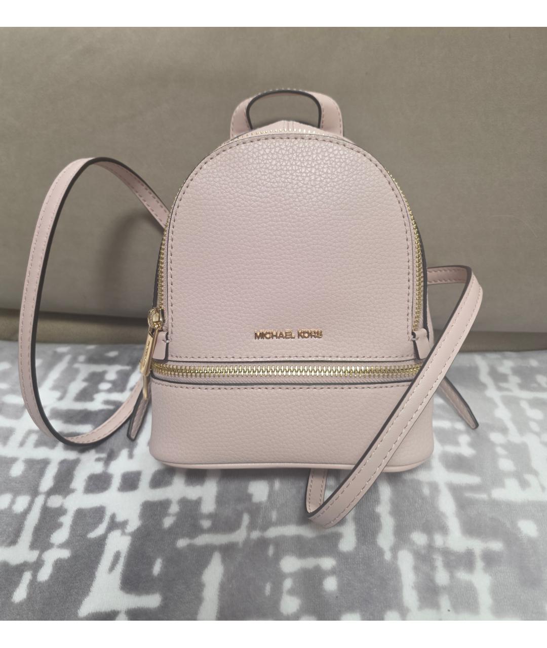 MICHAEL KORS Розовый кожаный рюкзак, фото 4