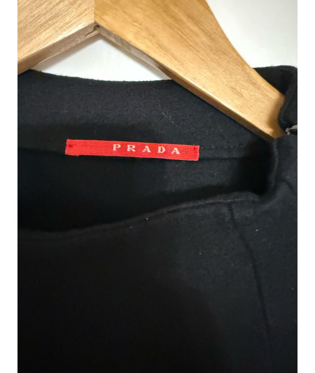 PRADA Черное шерстяное повседневное платье, фото 3