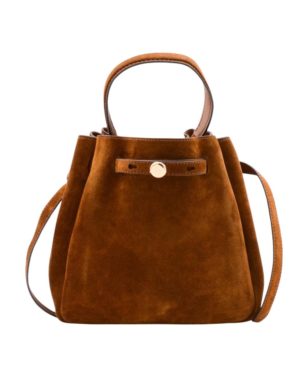 TORY BURCH Бежевая замшевая сумка с короткими ручками, фото 1
