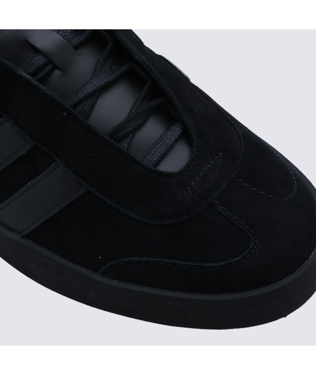 Y-3 Черные кожаные низкие кроссовки / кеды, фото 4