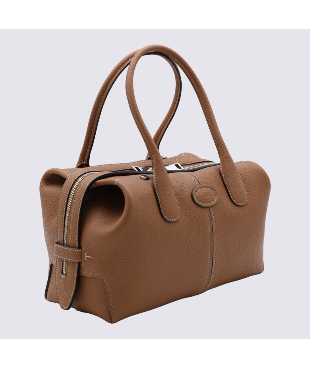 TOD'S Коричневая кожаная сумка с короткими ручками, фото 2