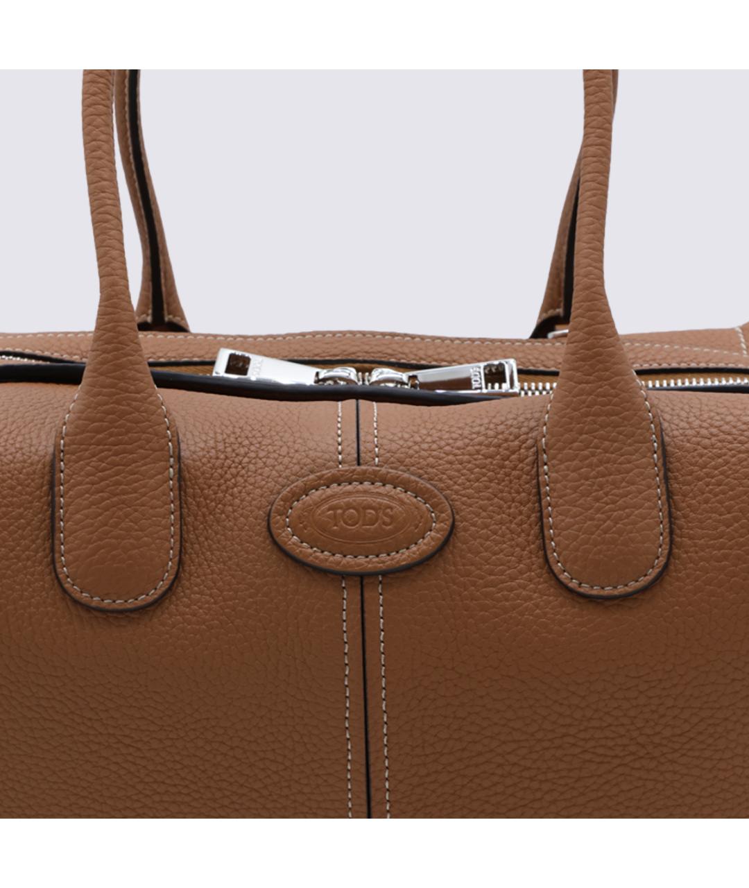 TOD'S Коричневая кожаная сумка с короткими ручками, фото 4