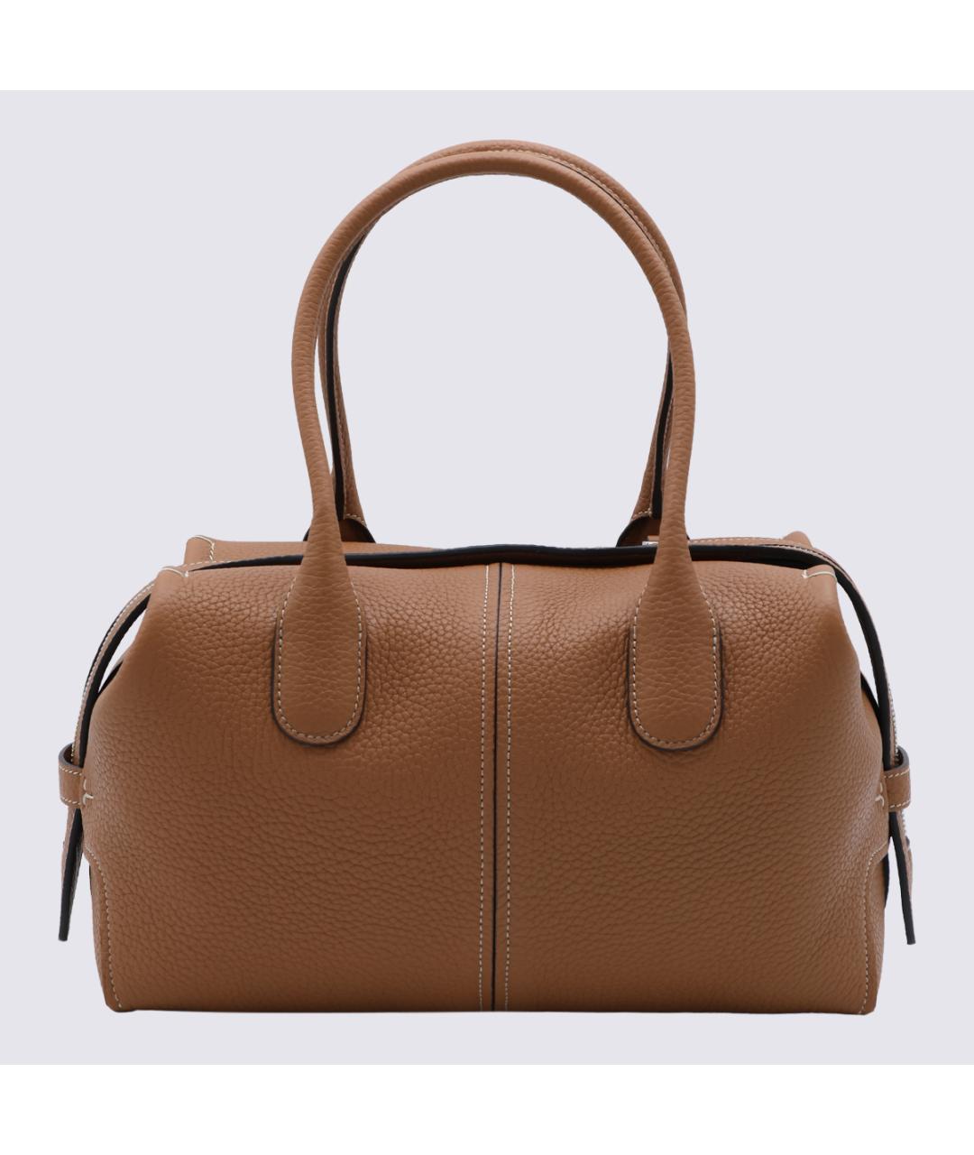 TOD'S Коричневая кожаная сумка с короткими ручками, фото 3