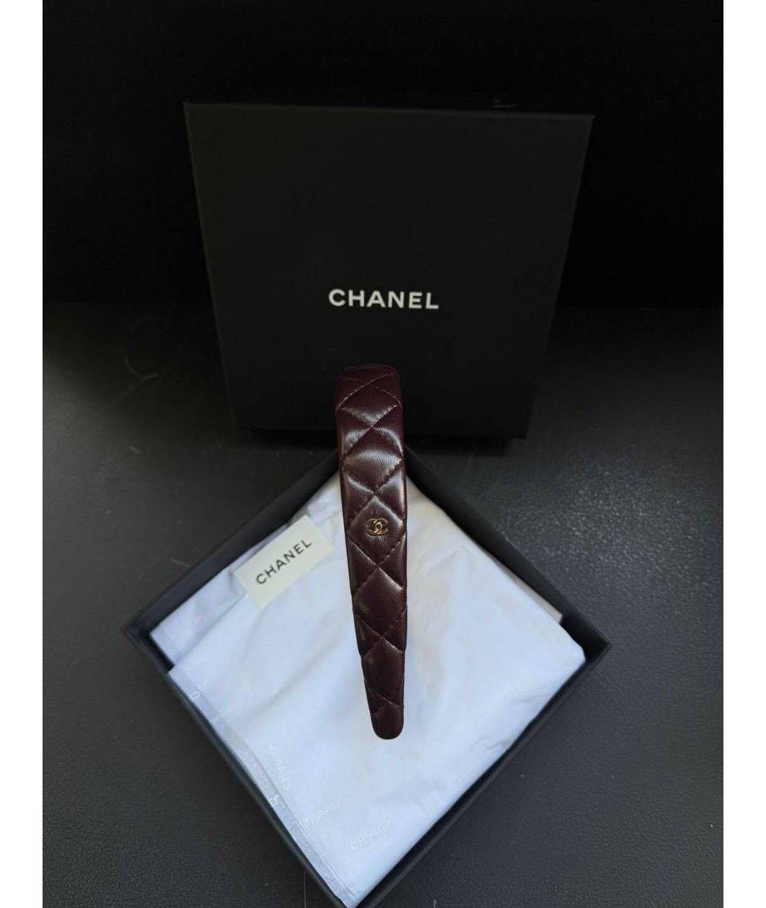 CHANEL Бордовый ободок, фото 3
