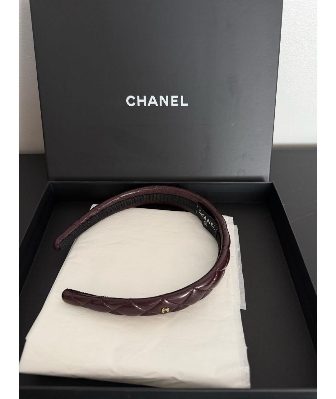 CHANEL Бордовый ободок, фото 2