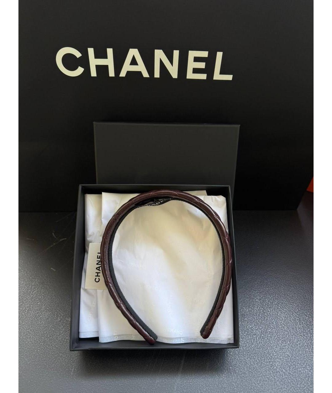 CHANEL Бордовый ободок, фото 5