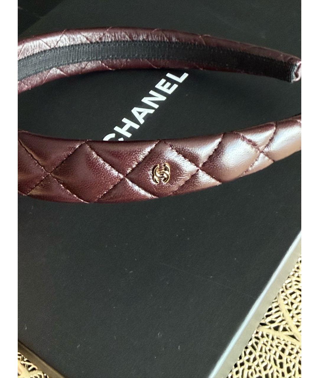 CHANEL Бордовый ободок, фото 4