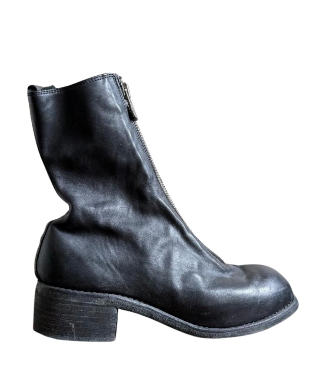 GUIDI Черные кожаные ботинки, фото 9