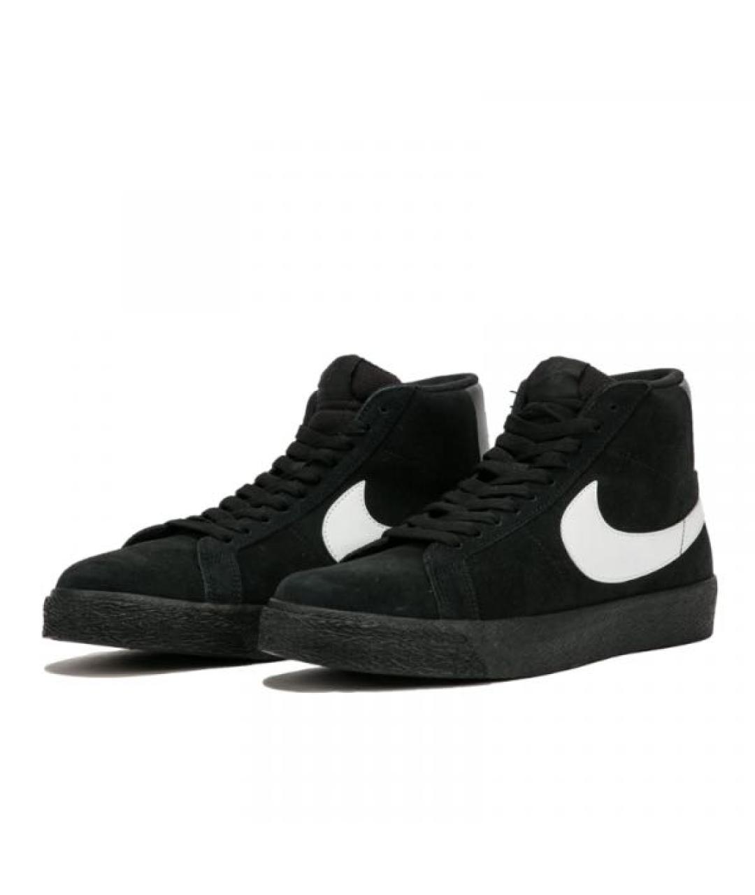 NIKE Черные замшевые высокие кроссовки / кеды, фото 2