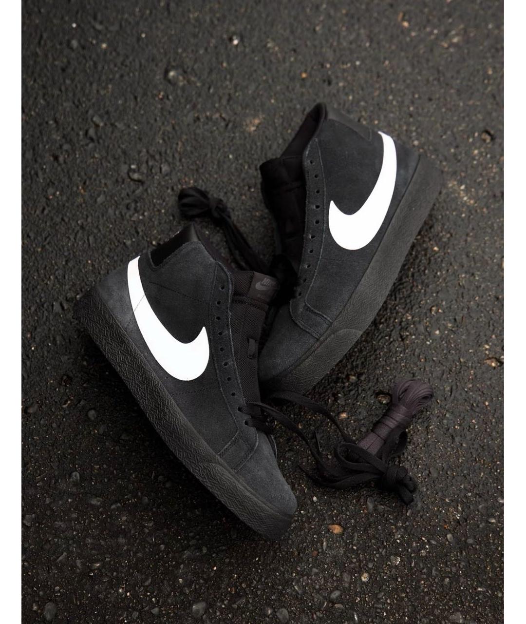 NIKE Черные замшевые высокие кроссовки / кеды, фото 8