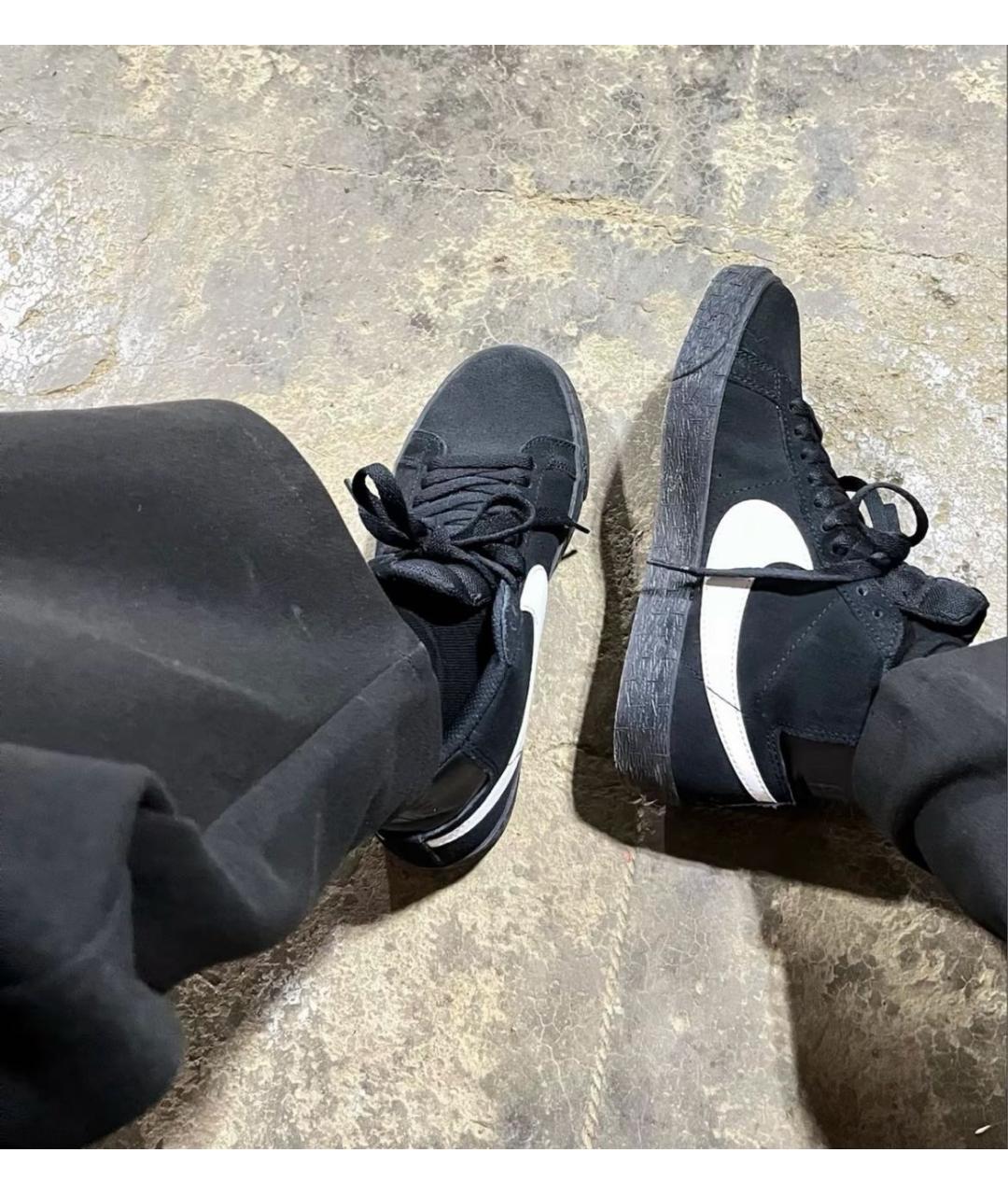 NIKE Черные замшевые высокие кроссовки / кеды, фото 7