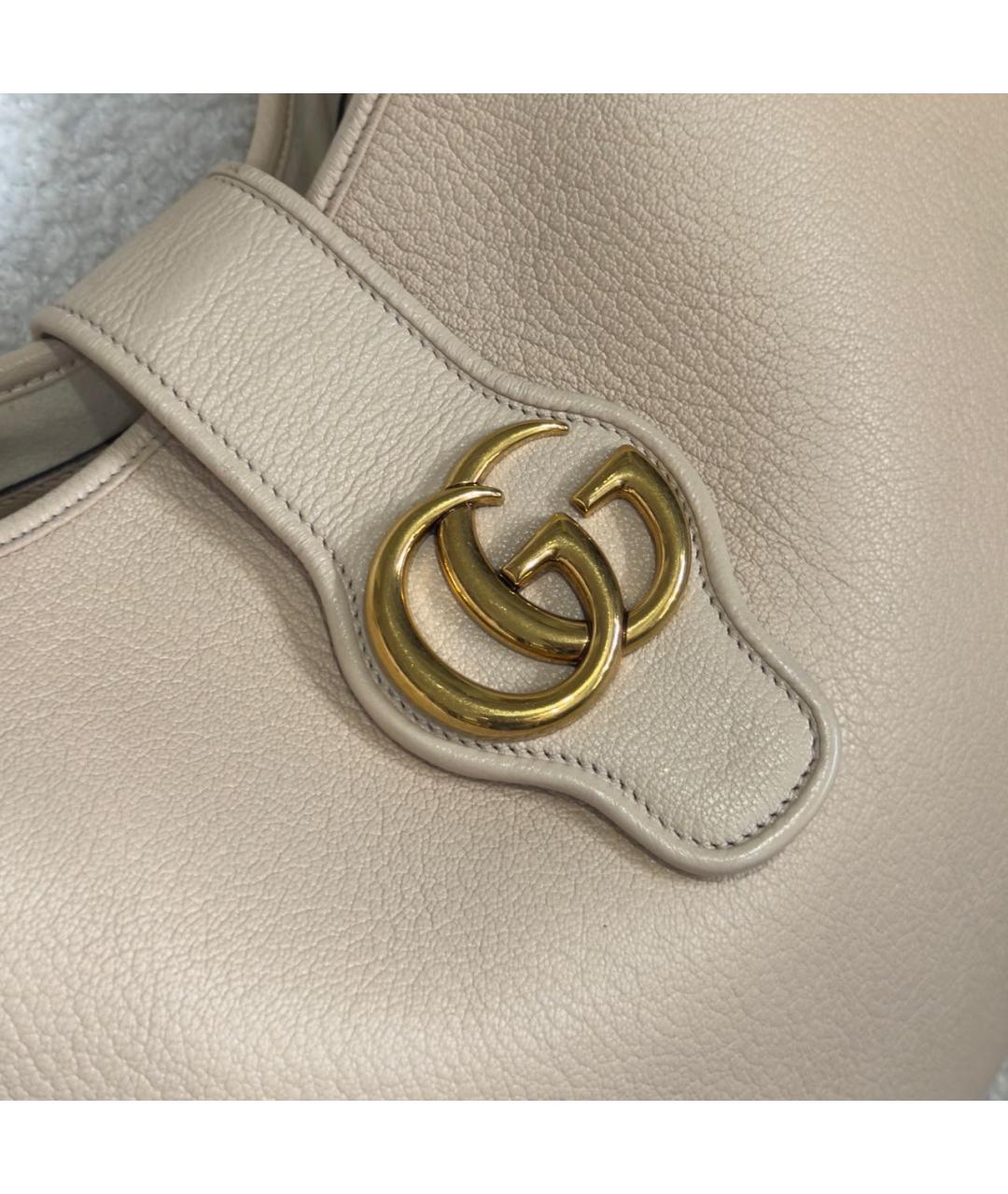 GUCCI Бежевая кожаная сумка через плечо, фото 3