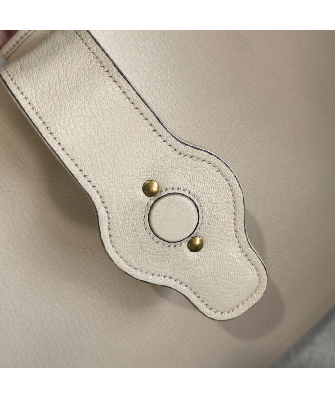 GUCCI Бежевая кожаная сумка через плечо, фото 8