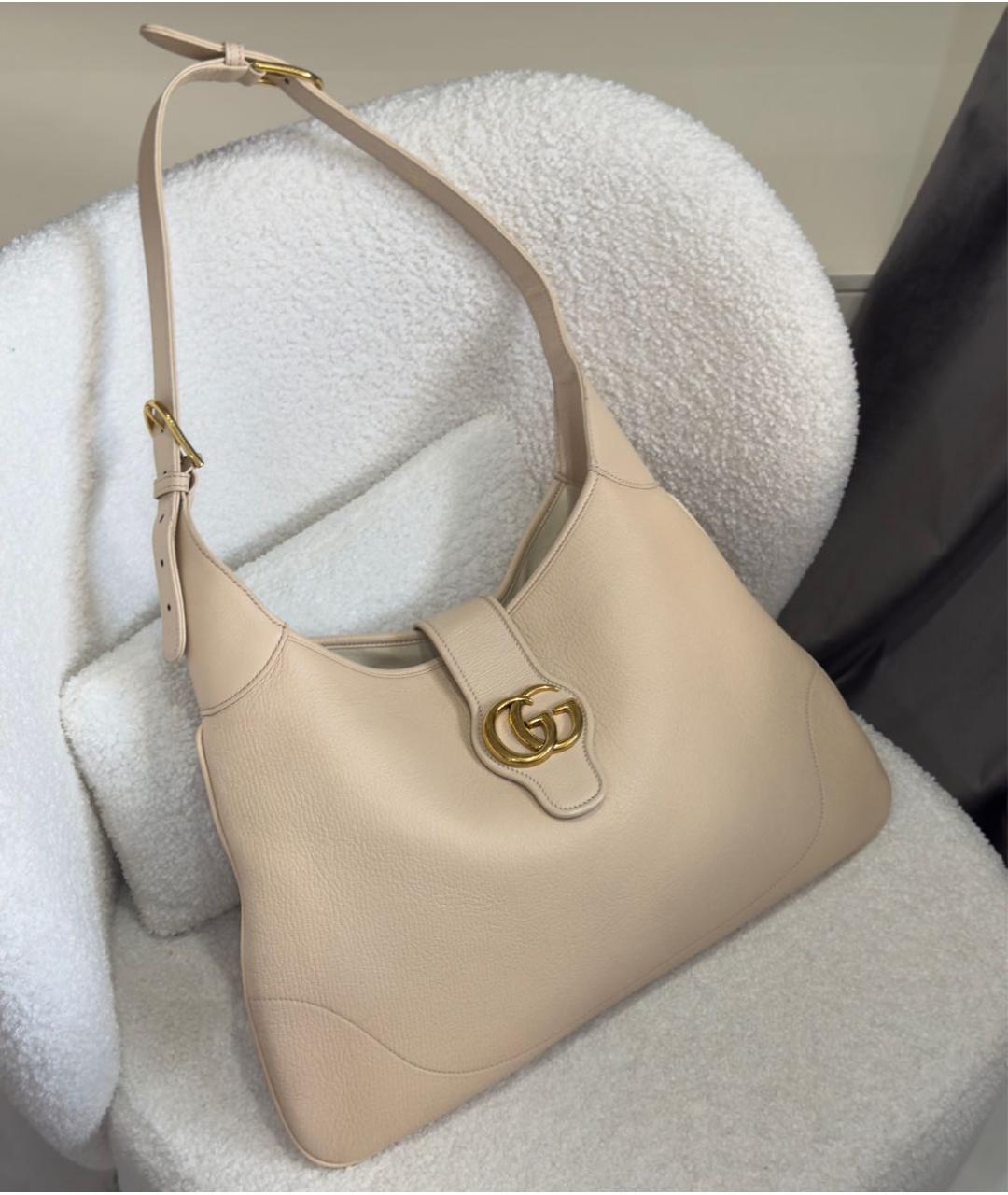 GUCCI Бежевая кожаная сумка через плечо, фото 2