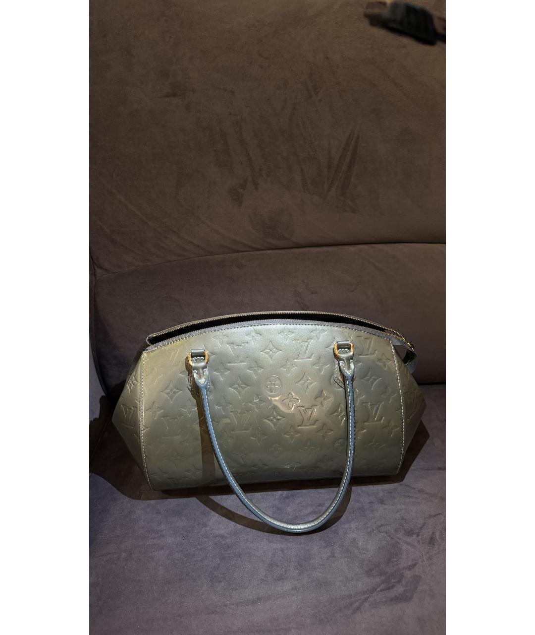 LOUIS VUITTON Зеленая сумка тоут из лакированной кожи, фото 2