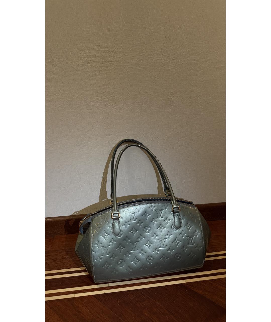 LOUIS VUITTON Зеленая сумка тоут из лакированной кожи, фото 6