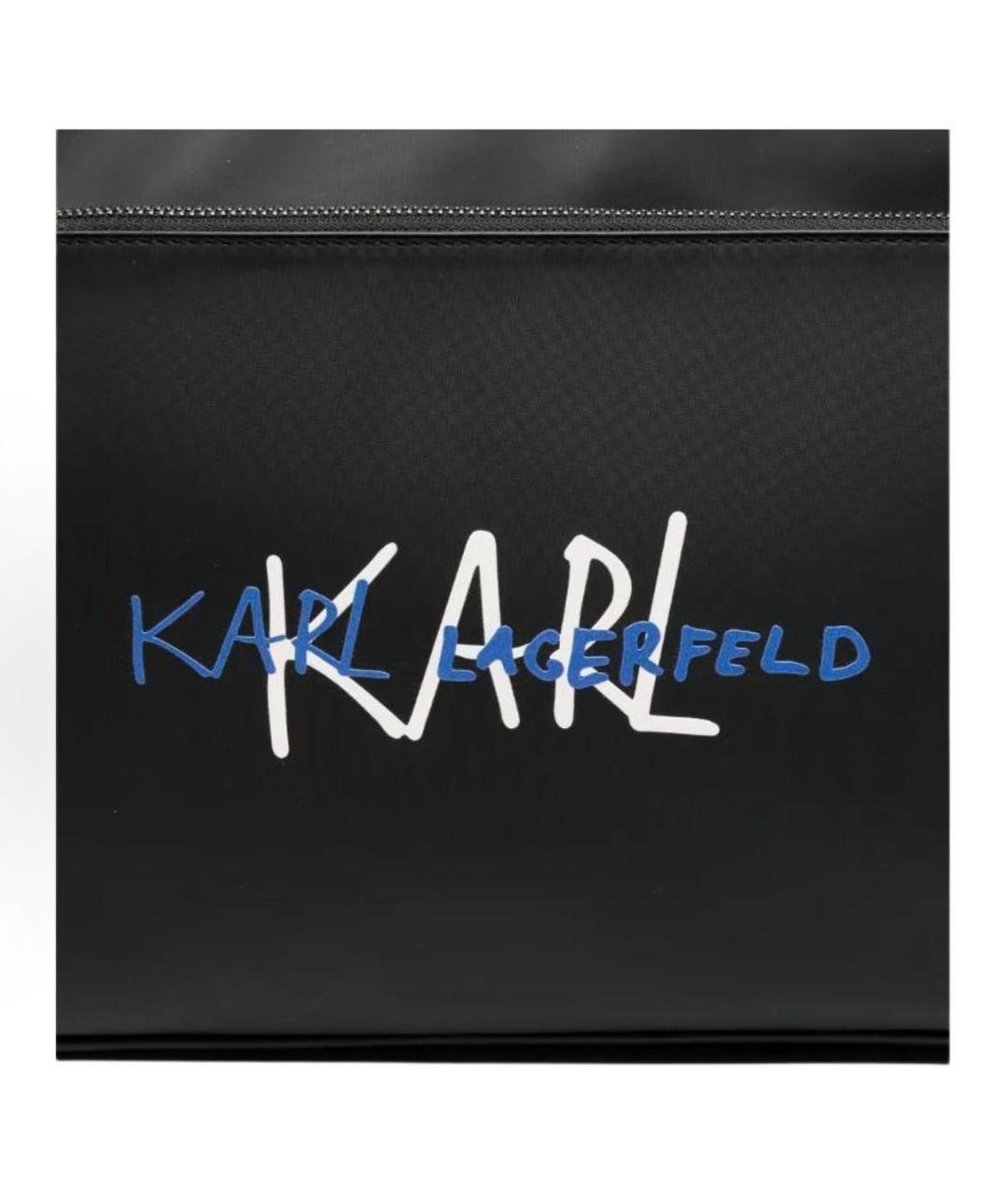 KARL LAGERFELD Черная тканевая сумка на плечо, фото 3