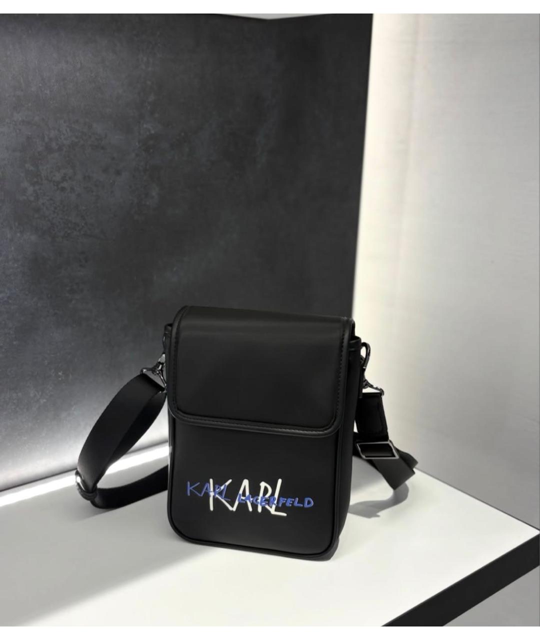 KARL LAGERFELD Черная тканевая сумка на плечо, фото 6