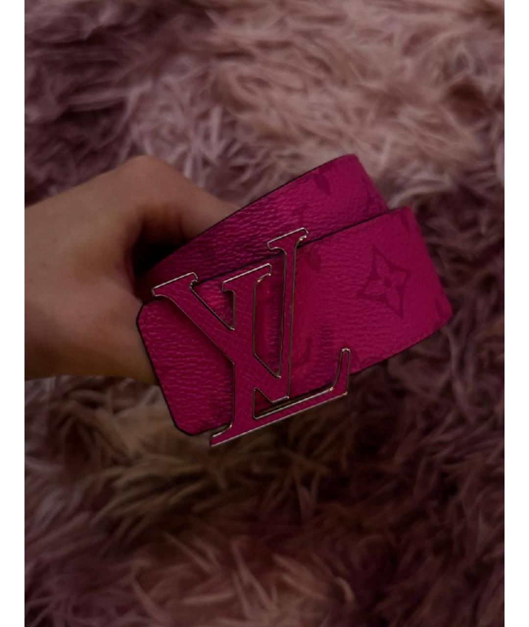 LOUIS VUITTON Розовый кожаный ремень, фото 3