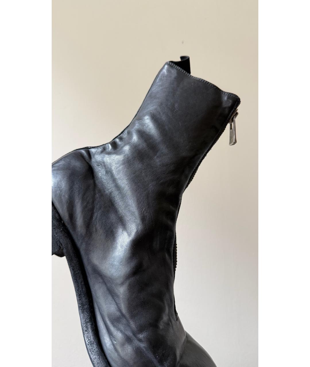 GUIDI Черные кожаные ботинки, фото 7