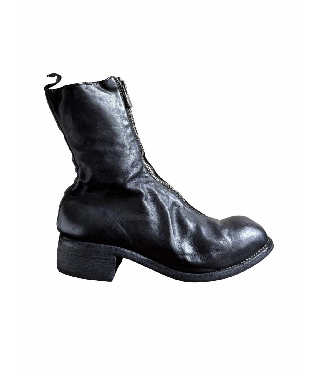 GUIDI Черные кожаные ботинки, фото 10