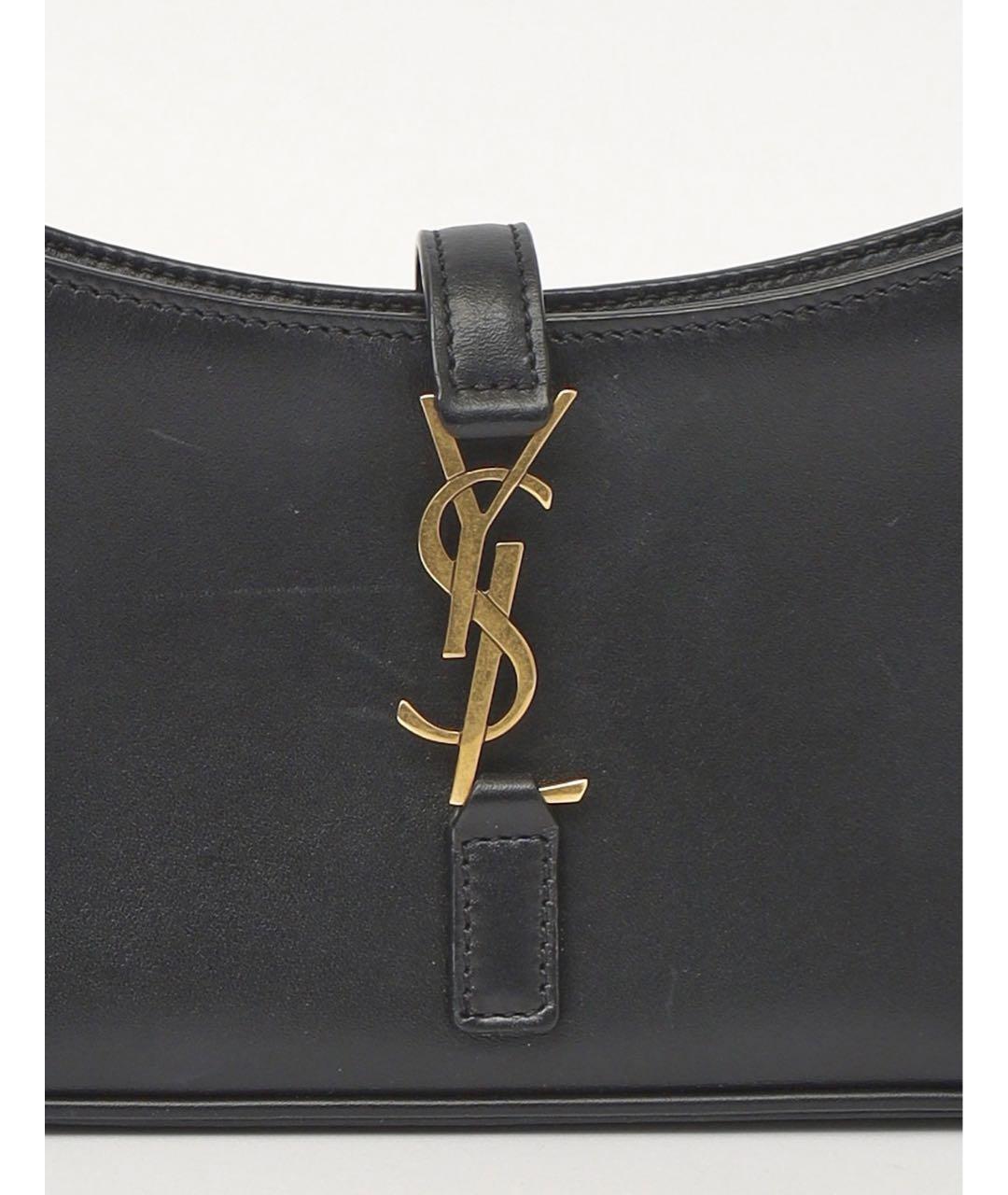 SAINT LAURENT Черная кожаная сумка с короткими ручками, фото 5