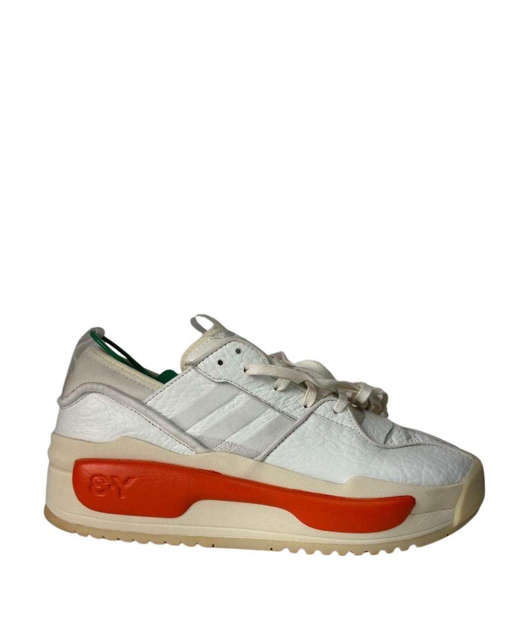Y-3 Белые кожаные низкие кроссовки / кеды, фото 1